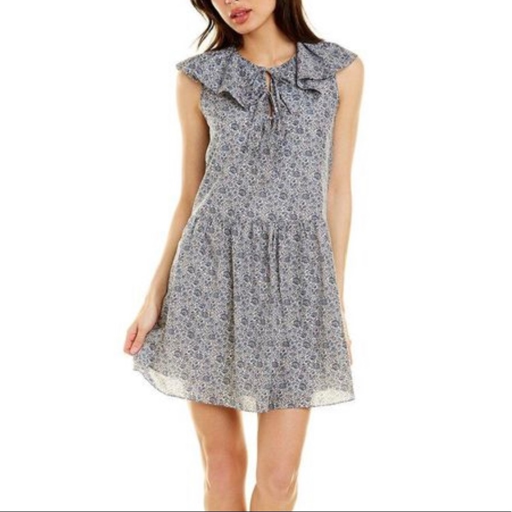 NWT Rebecca Taylor Blue Slvles Tie Tank Dress, size: M